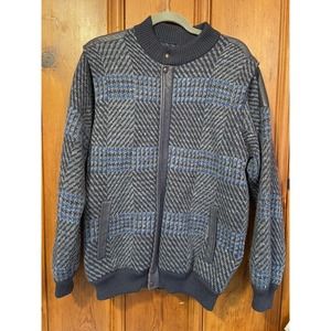 Geiger of Austria Houndstooth New Wool Leather Patches Jacket Euro Size 54